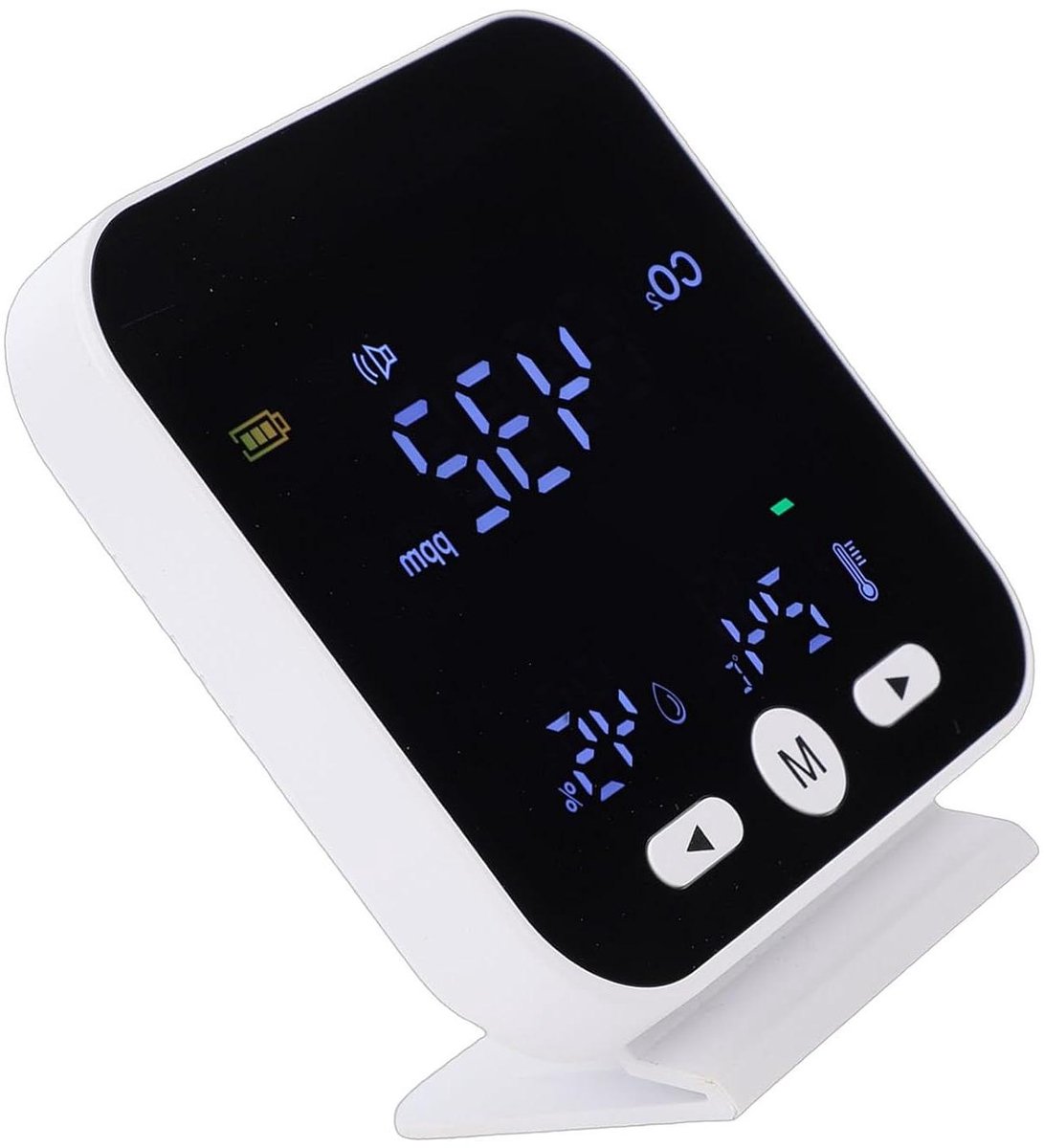 CO2-detector - Luchtkwaliteit Monitor - Binnenklimaat Controleren - NDIR Sensor - 2000 mAh Batterij - Wit