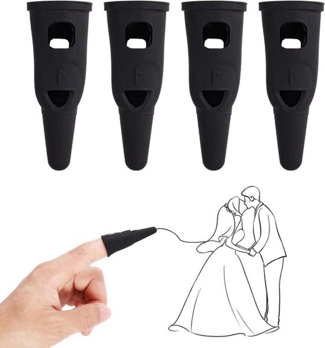 *Vier Siliconen Stylus Pennen voor Touchscreen - Hoge Gevoeligheid - iPad/iPhone/Android*