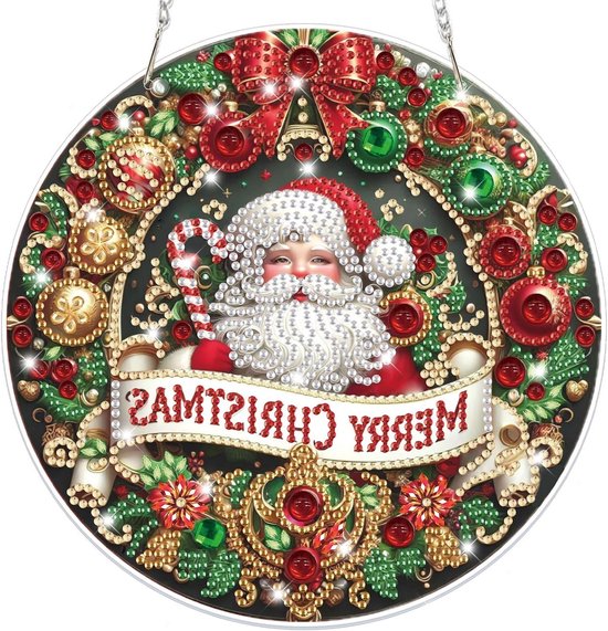 Keerst Kerst Diamant Schilderij Hanger, 5D Raamdecoratie voor Volwassenen en ...