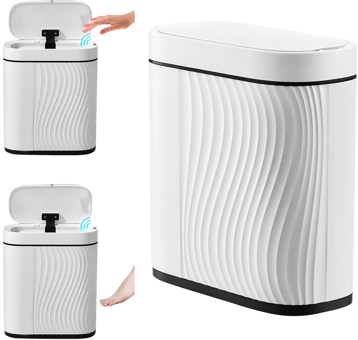 Contactloze Prullenbak van 8 Liter met Sensor, Geluidsloos en Waterdicht voor Badkamer en Keuken
