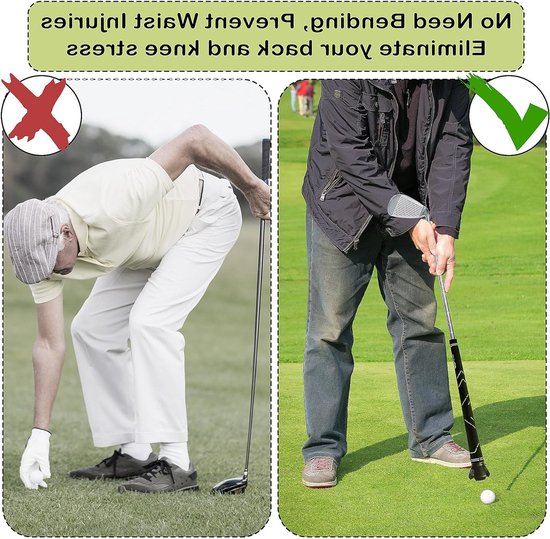 Driepunts Golfbal Retriever met Grip - Handige Ophaalhulp voor Golfballen, Suction Cup en Back Saver - 4 Stuks van Merkloos — afbeelding 5