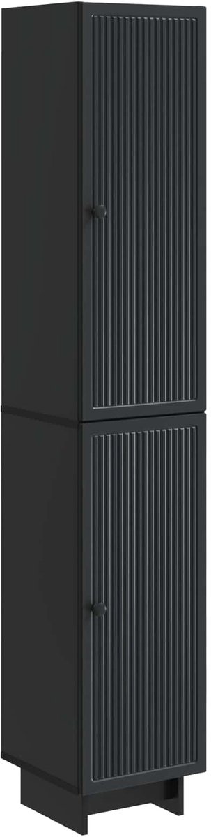 vidaXL Kast - Set - 2 - st - Zwart - Bewerkt - hout