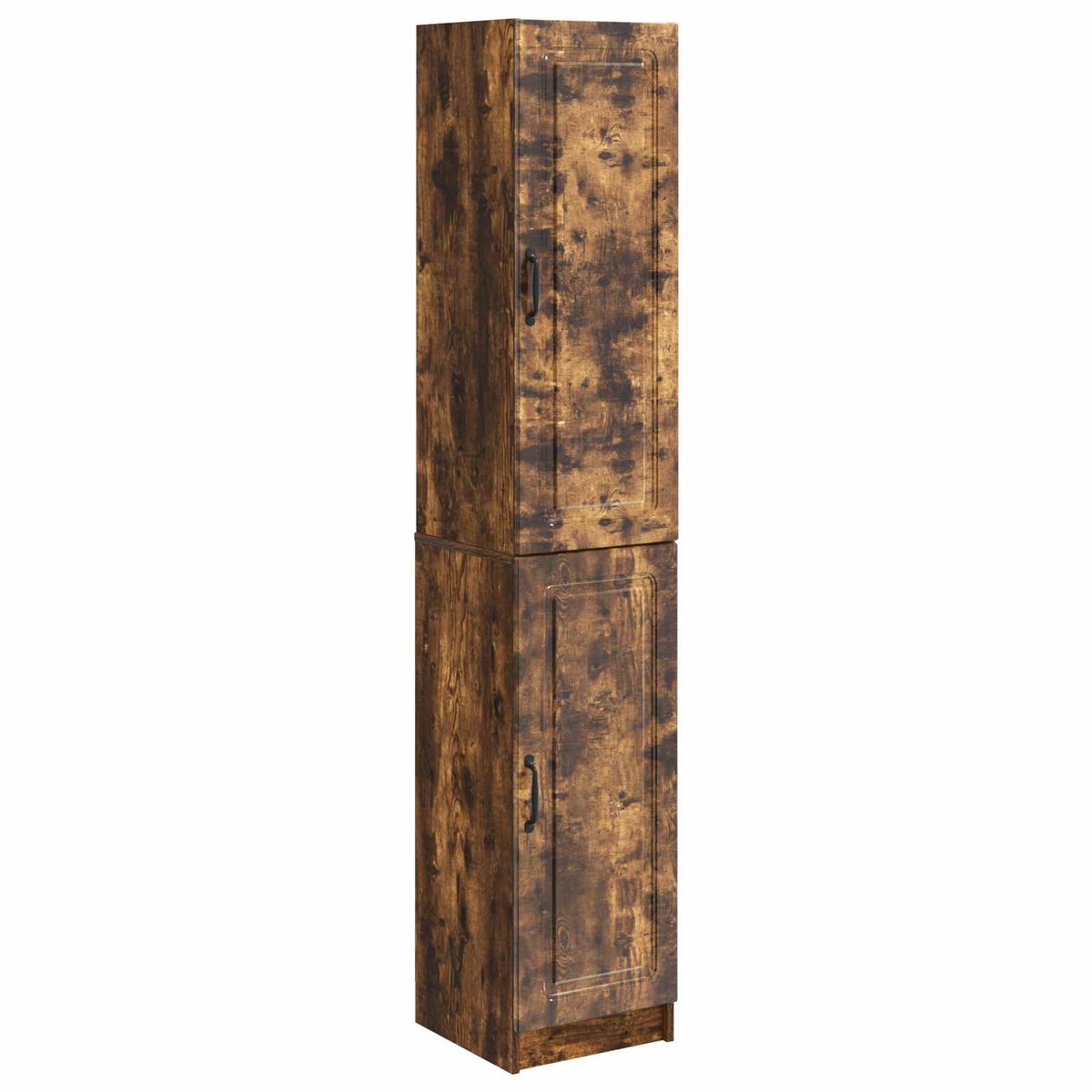 vidaXL Kast - Set - 2 - st - Gerookt - eiken - 33 - x - 34,5 - x - 87 - cm - Bewerkt - hout Gerookt eiken