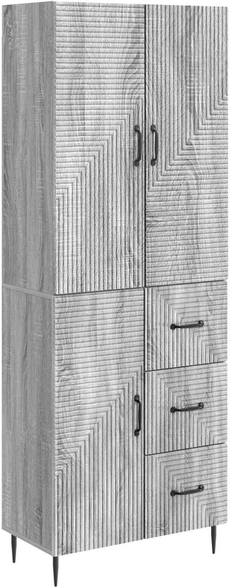 vidaXL Kast - Set - 2 - st - Grijs - Sonoma - Bewerkt - hout Grijs Sonoma
