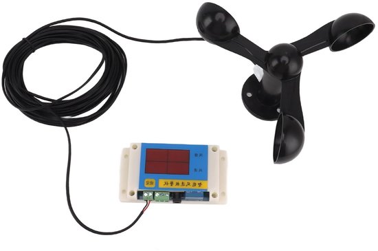 Wind Snelheidsmeter met 3 Ventilatorbladen, Hoog Nauwkeurige Anemometer voor Bouwtoepassingen, 360° Meting en Alarmfunctie, USB Aansluiting, Ideaal voor Windmetingen en Veiligheidsmonitoring — afbeelding 3