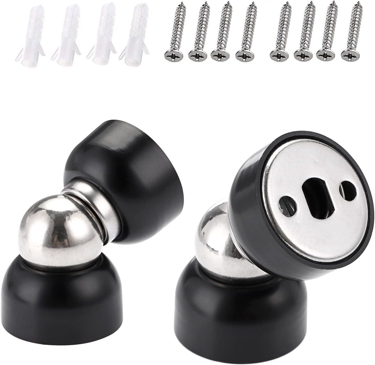 Set van 2 RVS Deurhouders - Mini Magnetische Deurstoppers voor Muurbevestiging - Duurzaam en Stijlvol Ontwerp