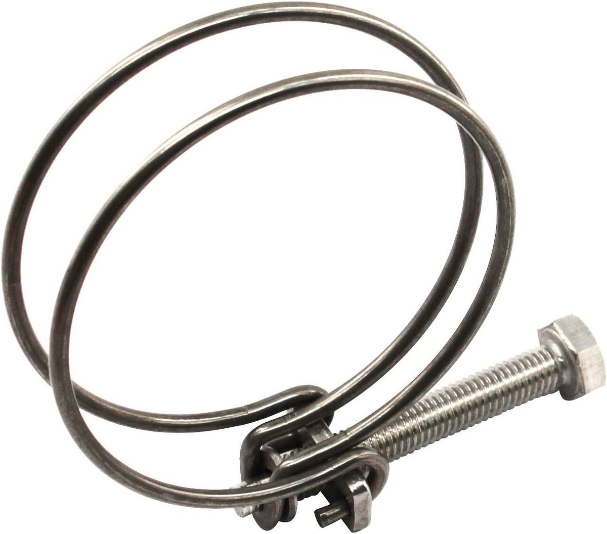 Set van 6 RVS Slangklemmen 21-25mm - Dubbele Draad Slangklemmen voor Pijpen en Buizen