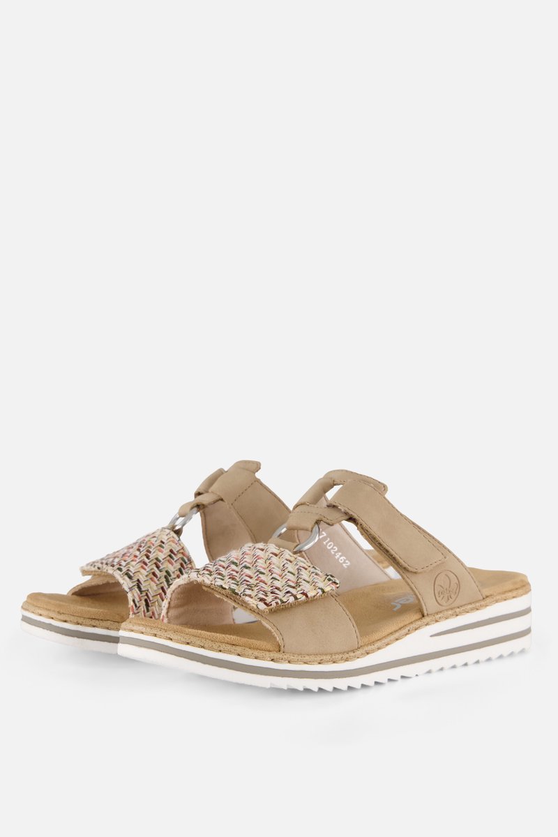Rieker Slippers E1/2 beige combi Synthetisch - Maat 42