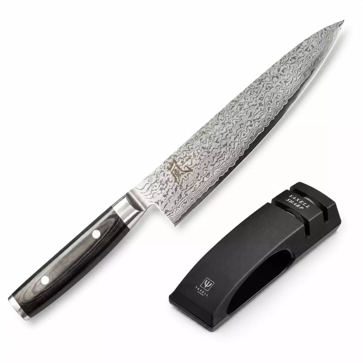 Yaxell Ran Messenset – Giftset – 2-delig – Messenslijper met Koksmes 20 cm – 69 Lagen Damaststaal – VG10 Staal – 61 HRC – Canvas-Micarta Heft