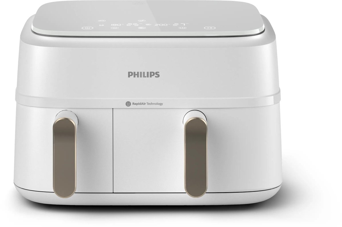 Philips 3000 series NA353/10 - Dual Basket Airfryer - 9L - 2750W - Zilver/Wit — afbeelding 4