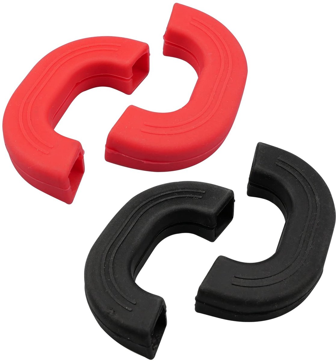 Dailygoods - Innovra - Dailygoods - Dailygoody - Siliconen Houder voor Assistentie Strepen - Hittebestendig en Duurzaam - Rood en Zwart - Handgrepen voor Pannen - Geschikt voor Keukenacc...