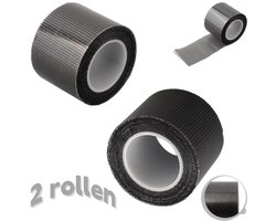 Hor Reparatie Tape - 2 rollen - 200cm x 5cm - Vliegengordijn Tape - Horrengaas Tools - Deurhor / Raamhor Repareren - Bestand tegen hoge en lage temperaturen - zwart