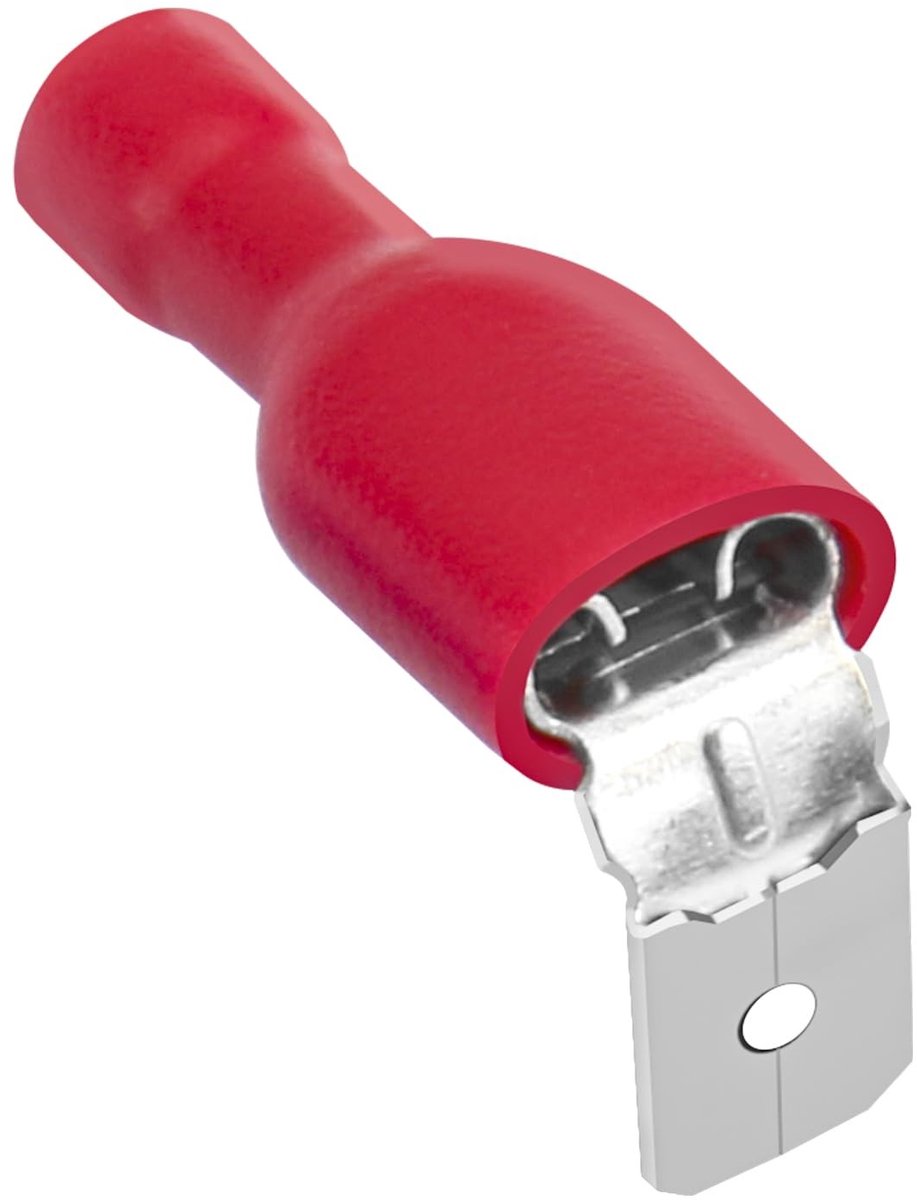 Dailygoods - Dailygoody - Spade Crimp Terminal Connector - 100 Stuks - Rood - 0.5-6.0mm2 - Voor Elektrische Verbindingen - Hoogwaardige Kwaliteit