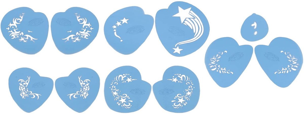 Dailygoods - Dailygoody - Schmink Stencils Kit - Herbruikbare sjablonen - Ideaal voor Halloween en Cosplay - Duurzaam materiaal - Tijdelijke Tattoo - Perfect voor