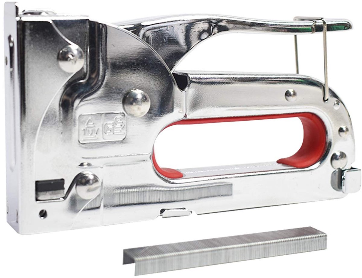 Dailygoods - Dailygoody - Nietmachine - Roestvrij staal - Robuust en duurzaam - Zilver - 100 klemmen - Ideaal voor decoratie en meubelwerk