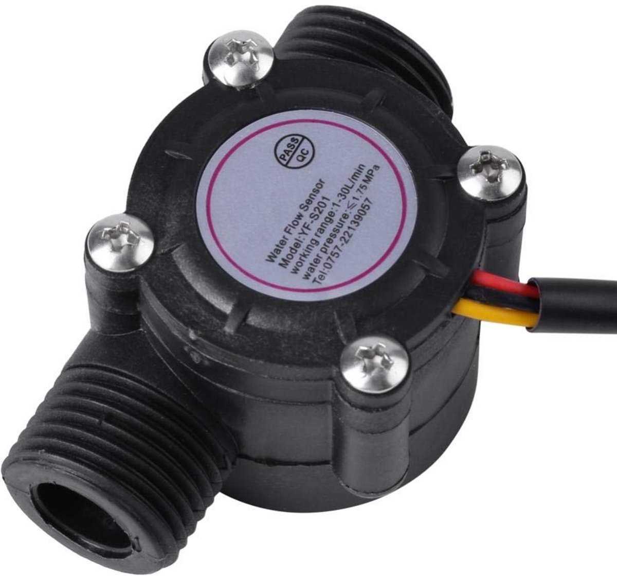 Dailygoods - Dailygoody - High Precision G1/2 Flow Meter - Water Flow Sensor - Betrouwbaar in gebruik - Zwart - Hall Effect Sensor - Ideaal voor waterverbruikmetin