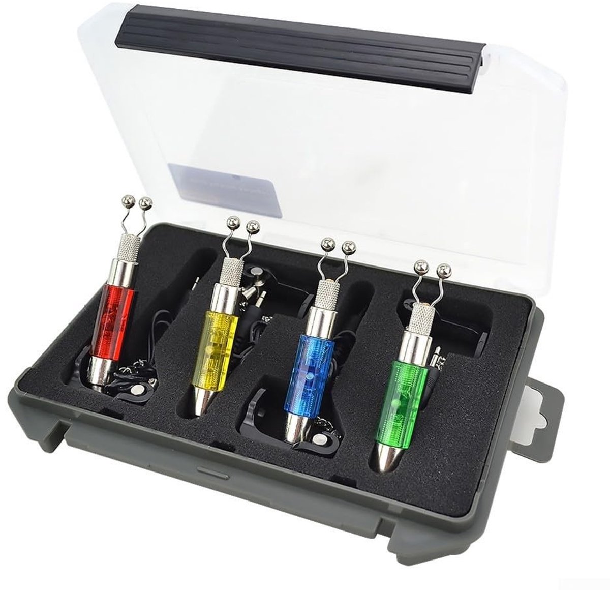 Dailygoods - Dailygoody - Verlichte beetmelders - Karpervissen - Set van 4 - Roestvrij staal - Visalarm - Waterdicht - Ideaal voor elke vissessie