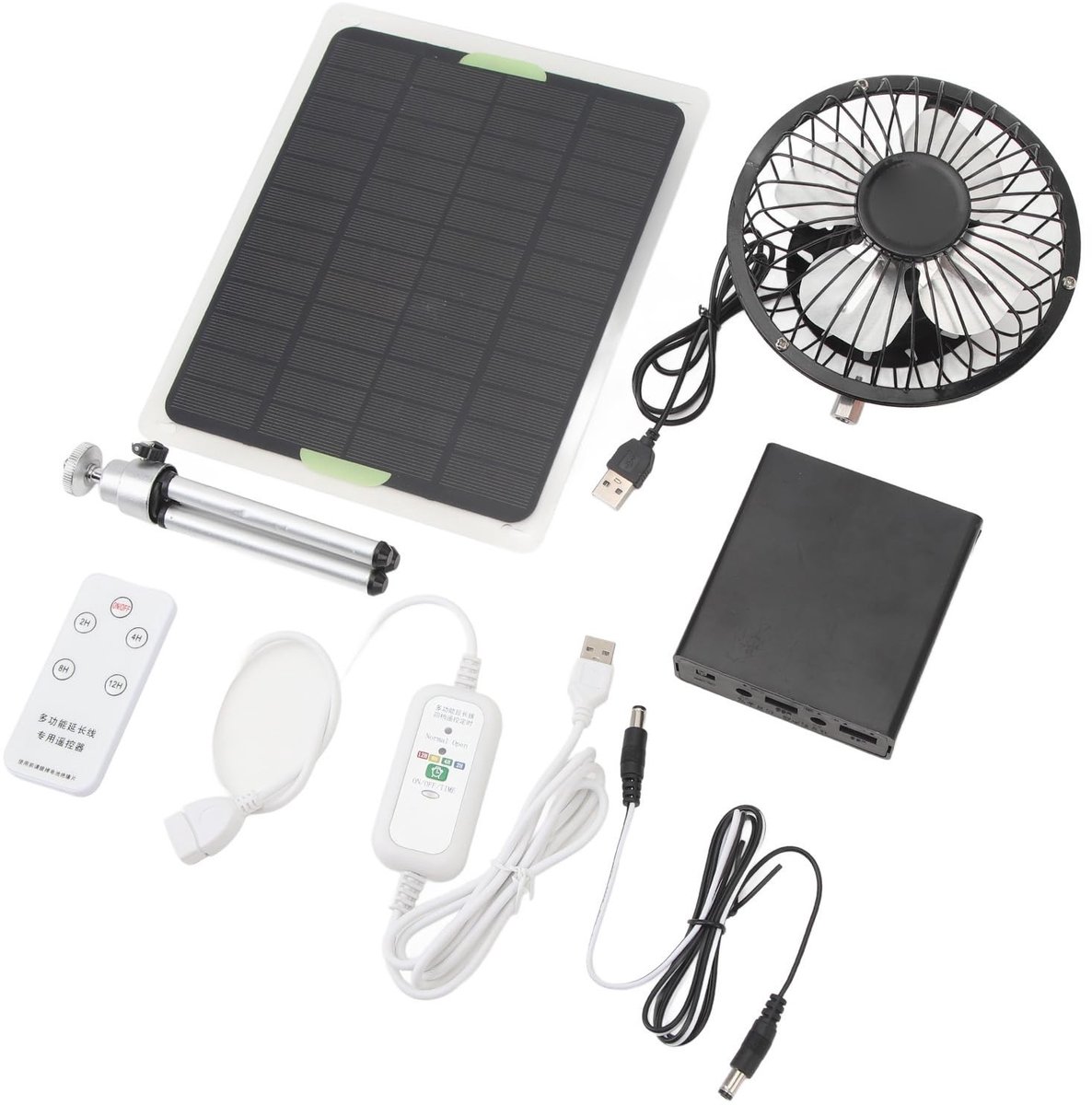 Dailygoods - Zonnepaneel Ventilator met Afstandsbediening, 20W