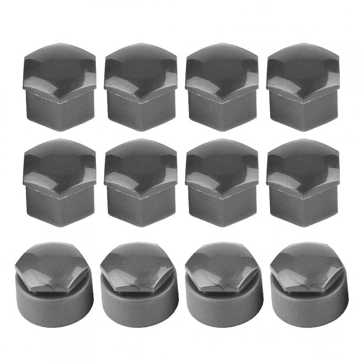Dailygoods - Dailygoody - Wielmoer Cover - Bescherming - 20 stuks - Grijs - Anti-diefstal - Autowielmoerdoppen voor Seat Ibiza - 17 mm