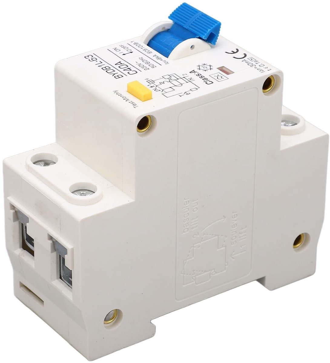 Dailygoods - Dailygoody - Lekkage Bescherming Schakelaar - Miniatuur Stroomonderbreker - Veiligheid voor Thuis - Enkelpolig 40A - 30mA Lekbescherming - 230V - Gesc