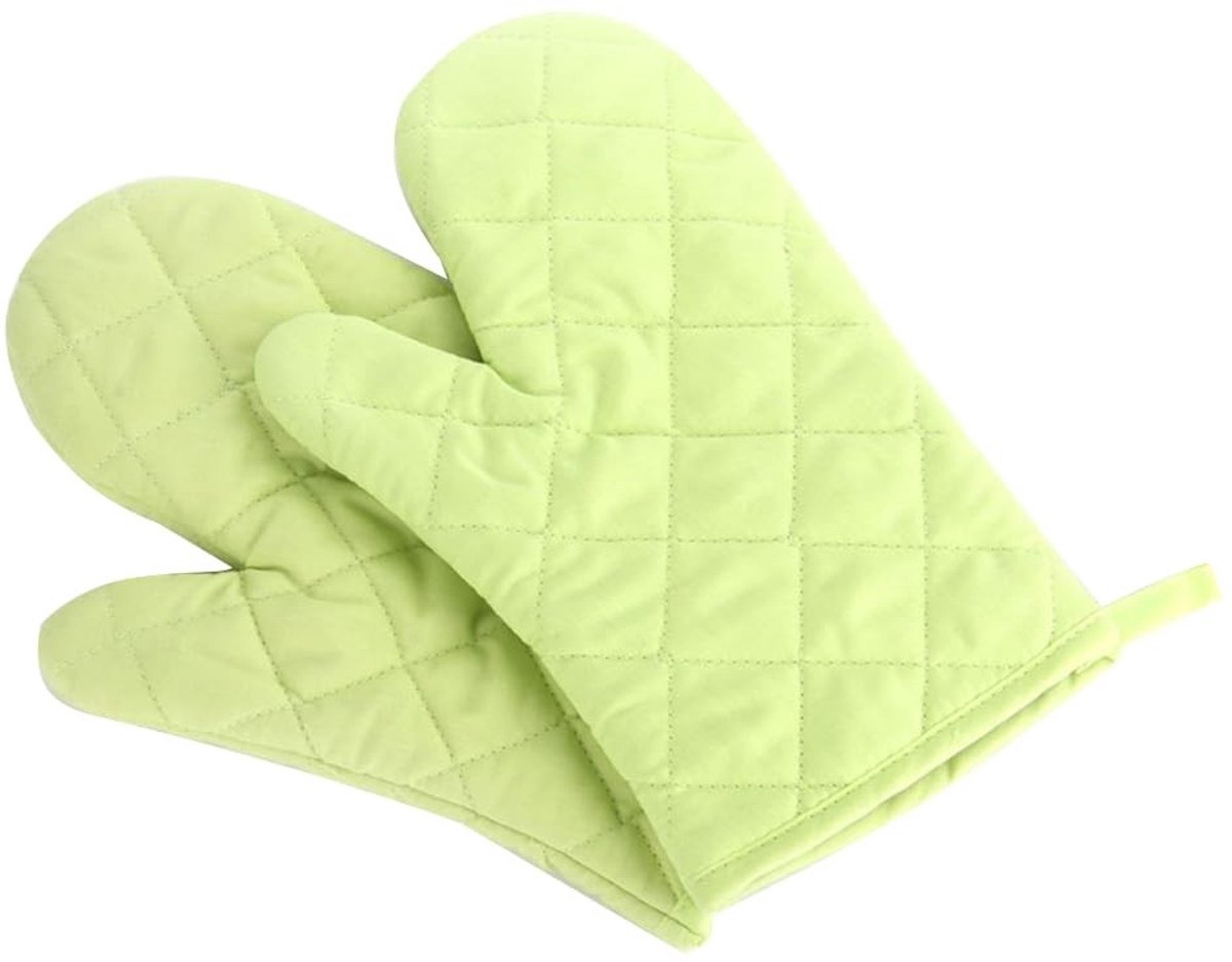 Dailygoody - hittebestendige ovenhandschoenen - ovenhandschoenen voor veilig bakken - groen - pannenlappen - ideaal voor koken en bakken - 1 paar