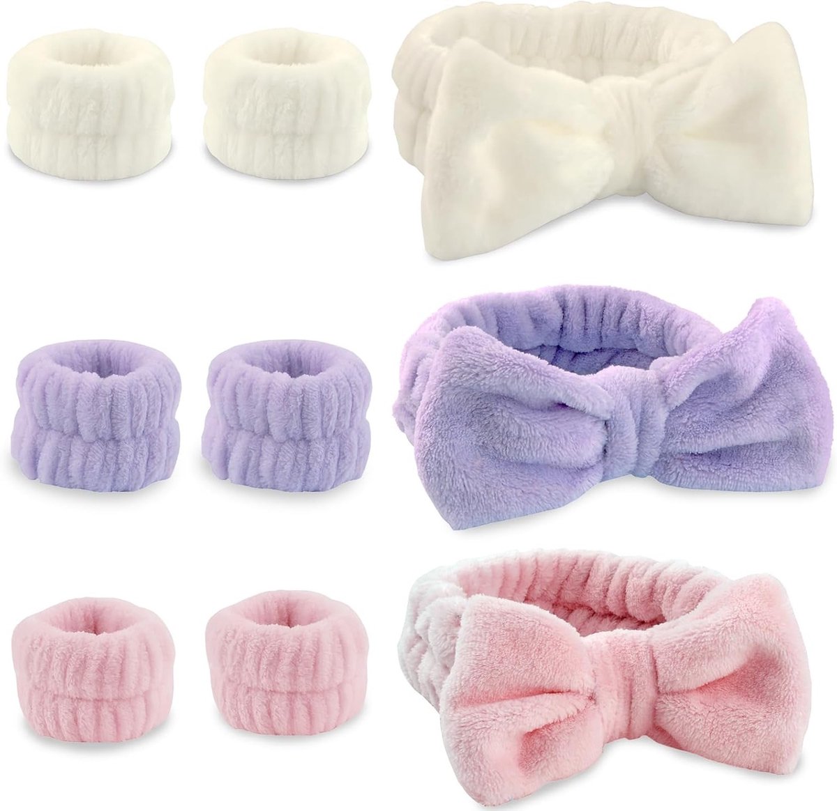 Zachte Haarbanden voor Gezichtsverzorging - 9 Stuks Make-up en Wasbanden voor Spa, Douche en Schoonheidsbehandelingen