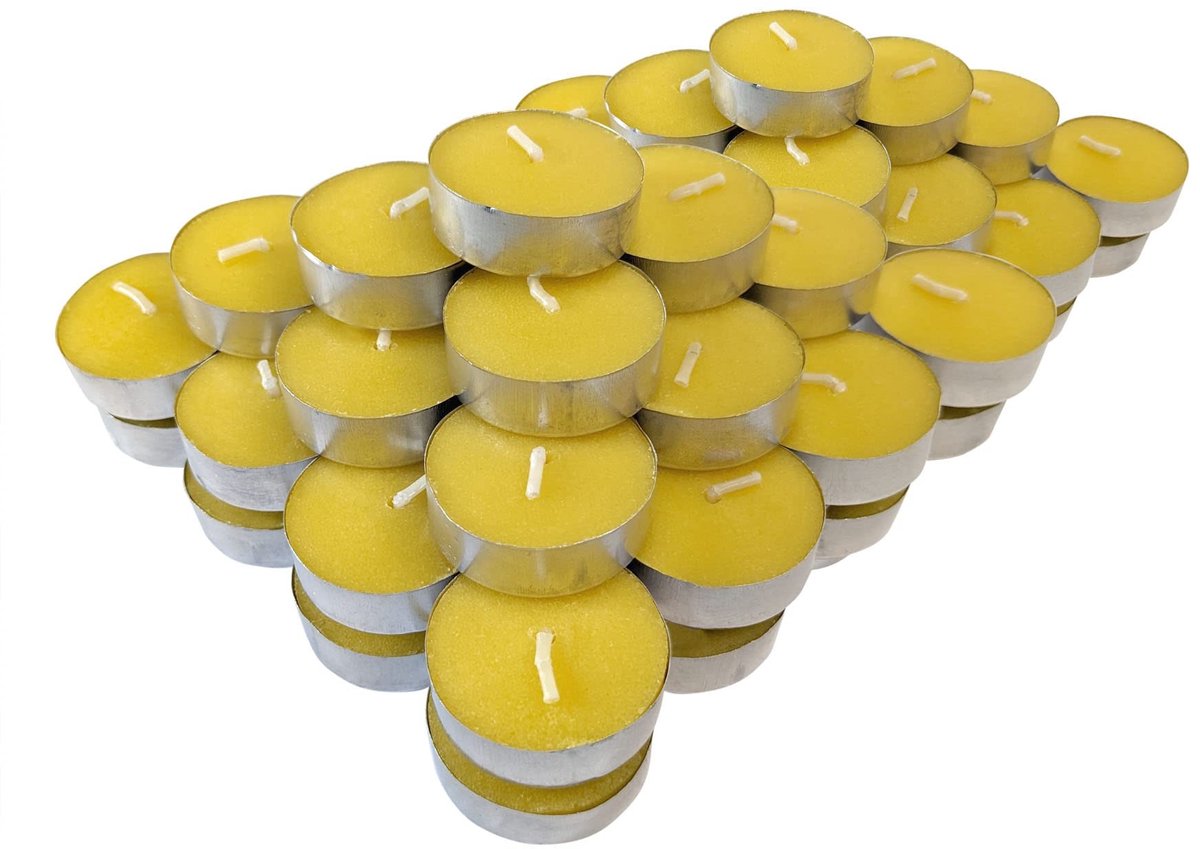 Dailygoods - Dailygoody - Citronella Geurtheelicht - Geurkaars tegen Muggen - 80 Stuks - Geel - Buitenverlichting - Ideaal voor Tuin Balkon Camping