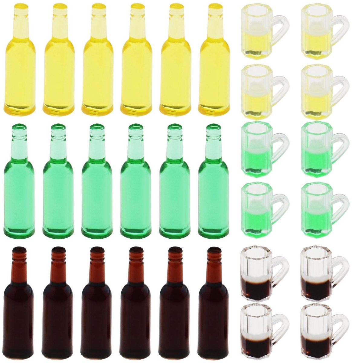 Dailygoods - Dailygoody - Miniatuur Bierflessen - Decoratieve Accessoires - Hars - Poppenhuis - Keuken Bar Restaurant - 30 Stuks - Geschikt voor Volwassenen