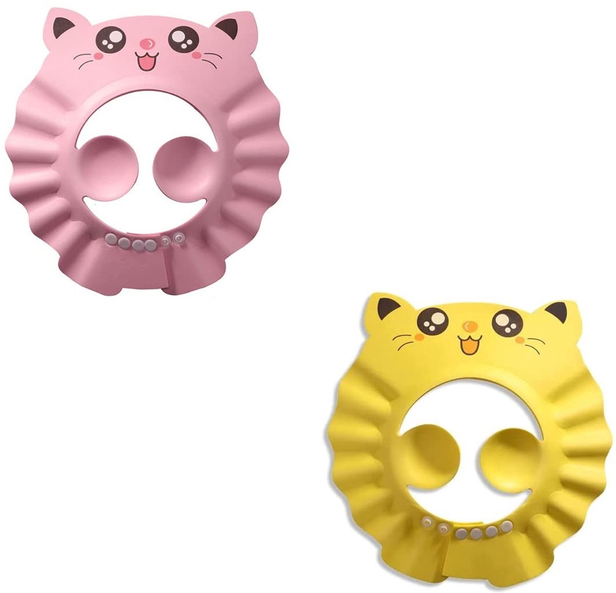 Dailygoods - Dailygoody - Douchemuts voor kinderen - Verstelbare douchemuts - Veilig en comfortabel - Geschikt voor baby's en peuters - 2 stuks - Ideaal voor shamp
