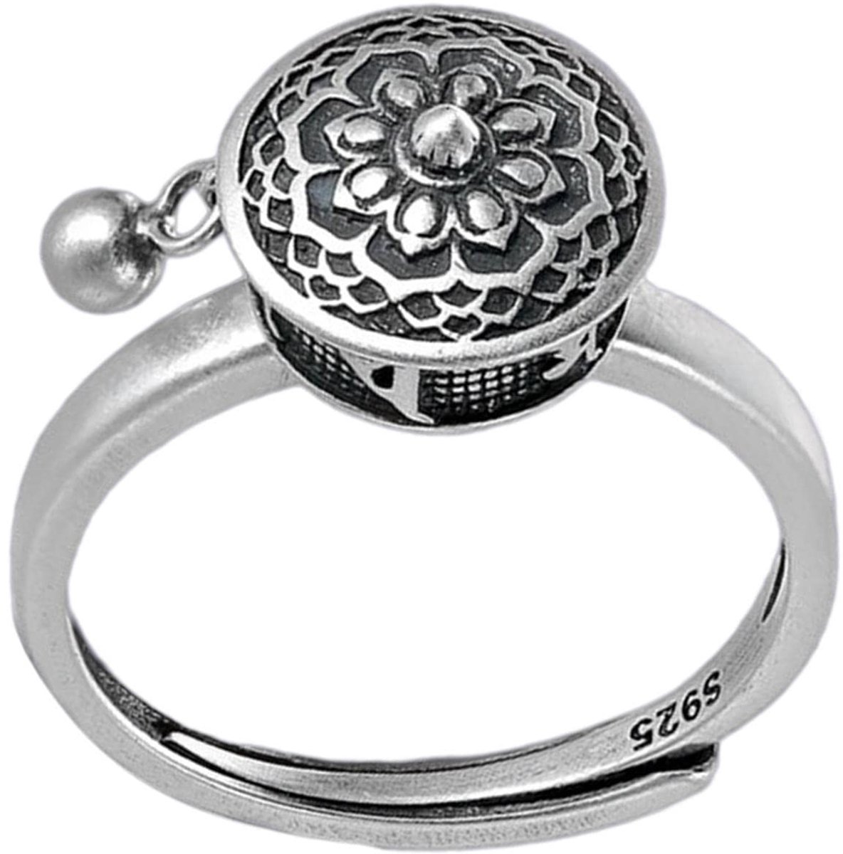 Dailygoods - Draaibare Ring met Lotus Bloem en Mantra voor Tibetaanse Decoratie