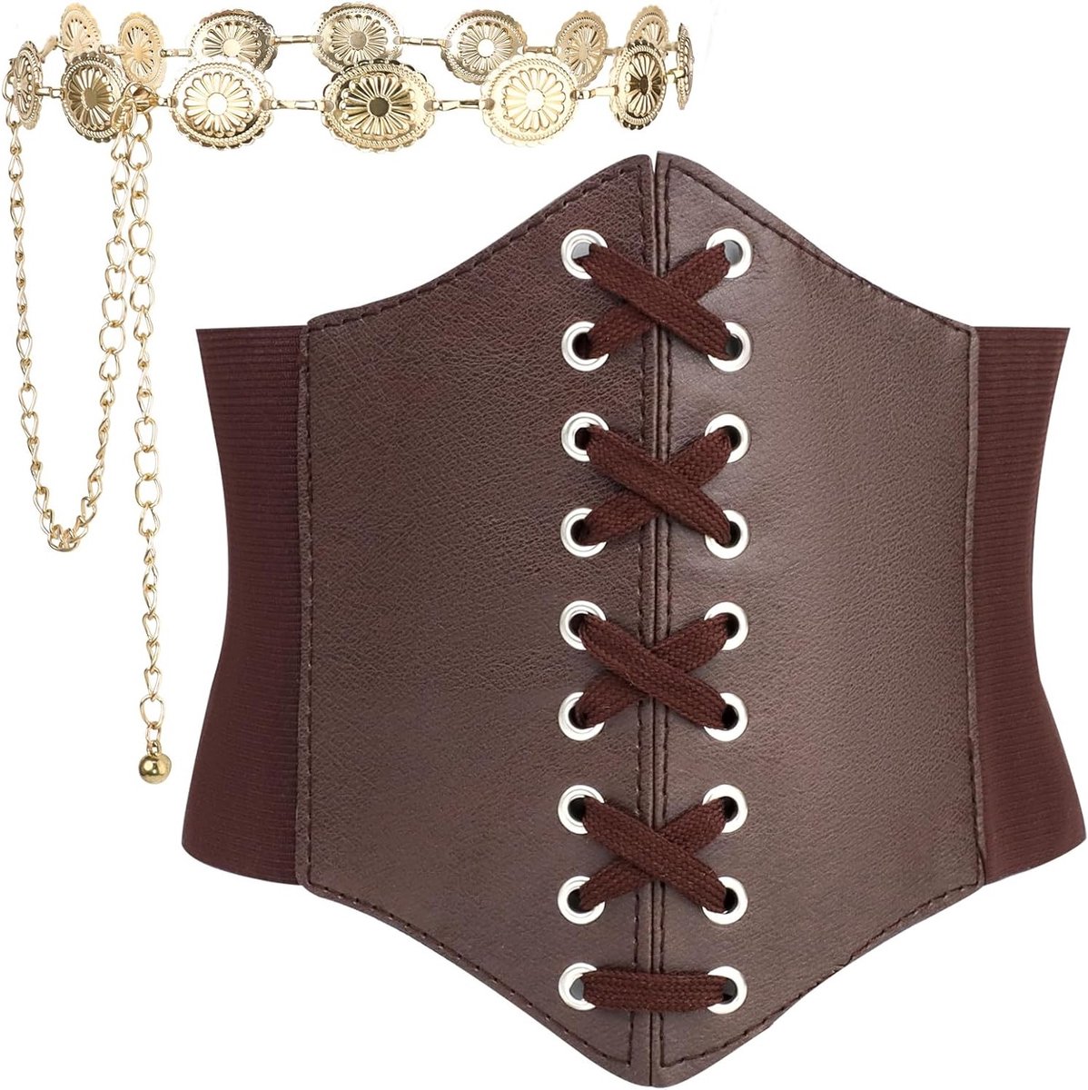 Elegante Waspie Corset Riem voor Dames, Verstelbare Leren Tailleband, Ideaal voor Kostuumaccessoires en Modeoutfits