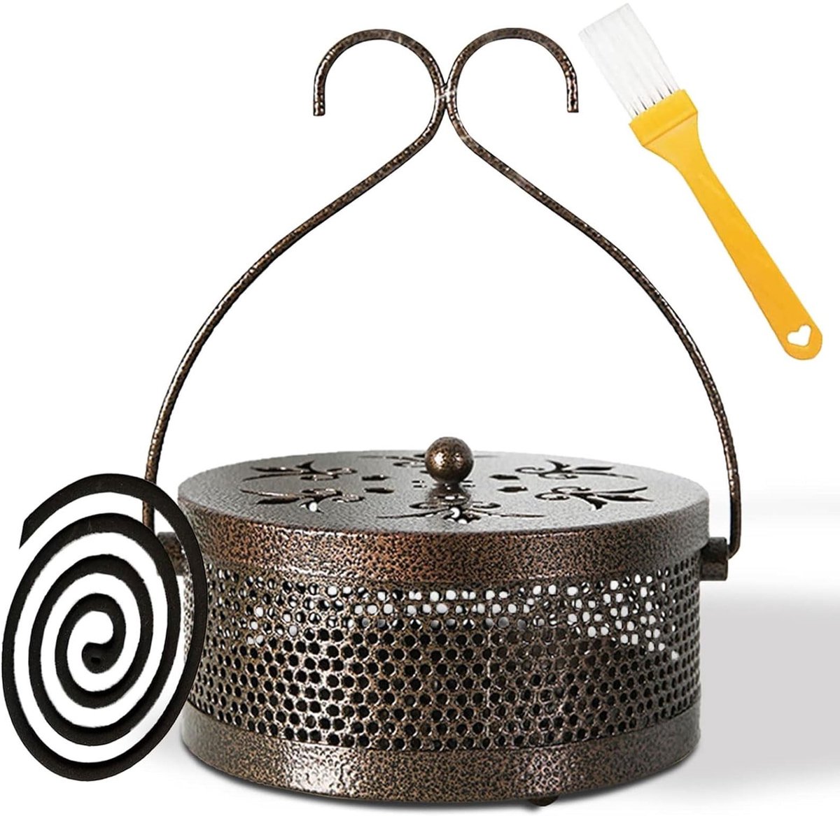 Dailygoods - Dailygoody - Muggenspoelhouder - Rookstokjeshouder - Draagbare muggenhouder met handvat - Kleur D - Mosquito coil houder - Voor binnen en buiten - Met...