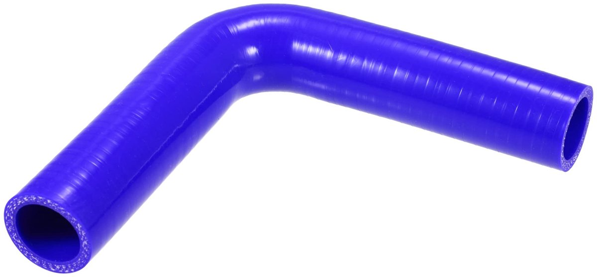 Koppelstuk Universeel 28mm - Silicone Slang - 90 Graden Elleboog - Zwart/Blauw - Schokbestendig - Lange Levensduur - Siliconenslang