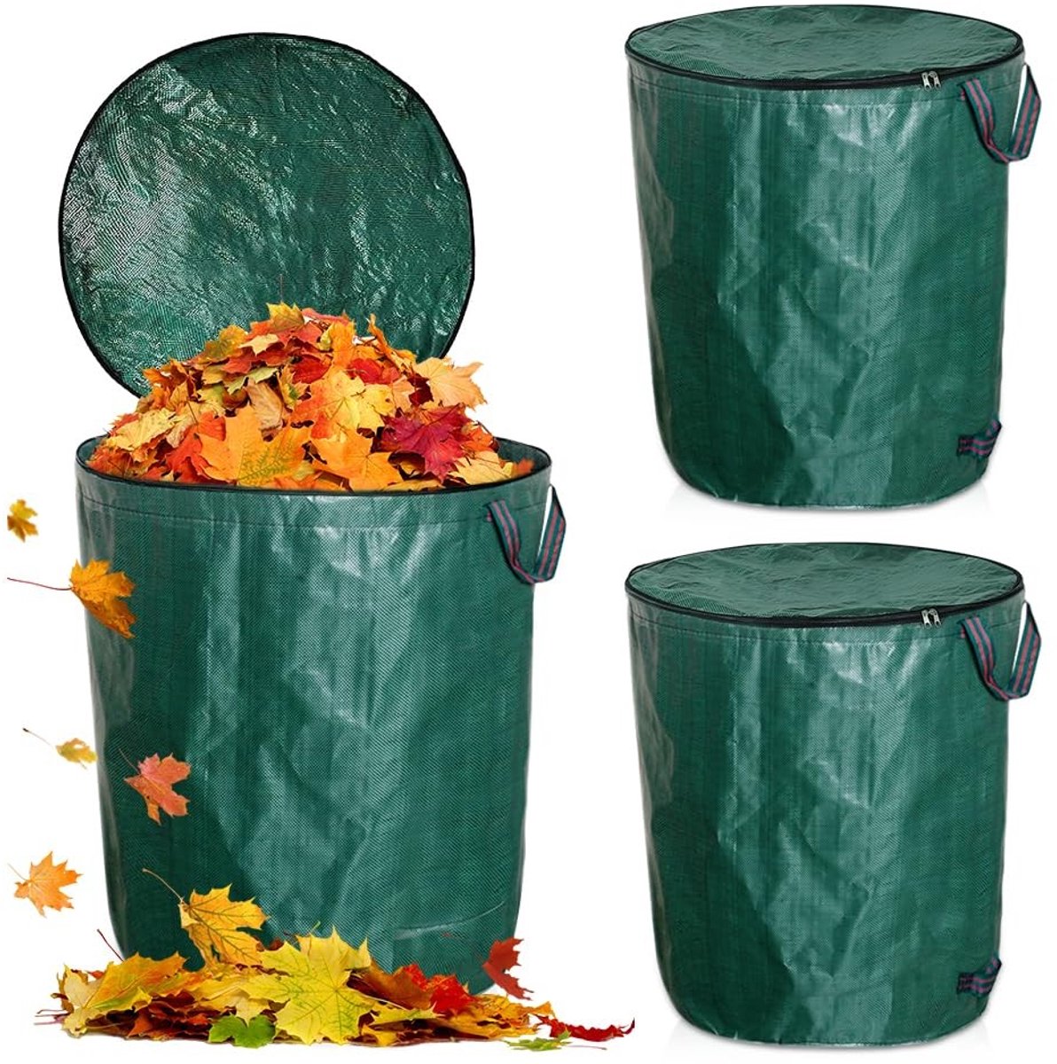 Dailygoods - Dailygoody - Tuinafvalzakken - Sterke Groenafvalzakken met Deksel - 272 Liter - Handvatten - Tuinonderhoud - Ideaal voor tuinafval - Geschikt voo