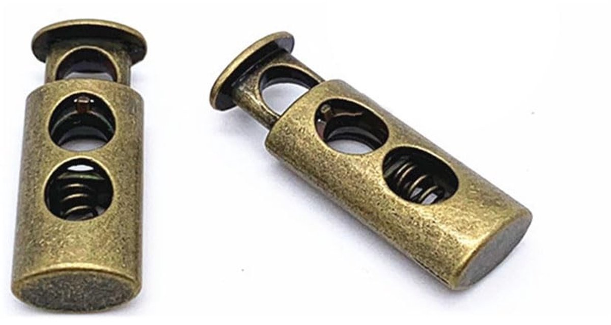 Dailygoods - Dailygoody - Koordstoppers - Metalen Koordklemmen - Robuust en Duurzaam - 50 Stuks - Trekkoordstopper - Geschikt voor Rugzak en Tent