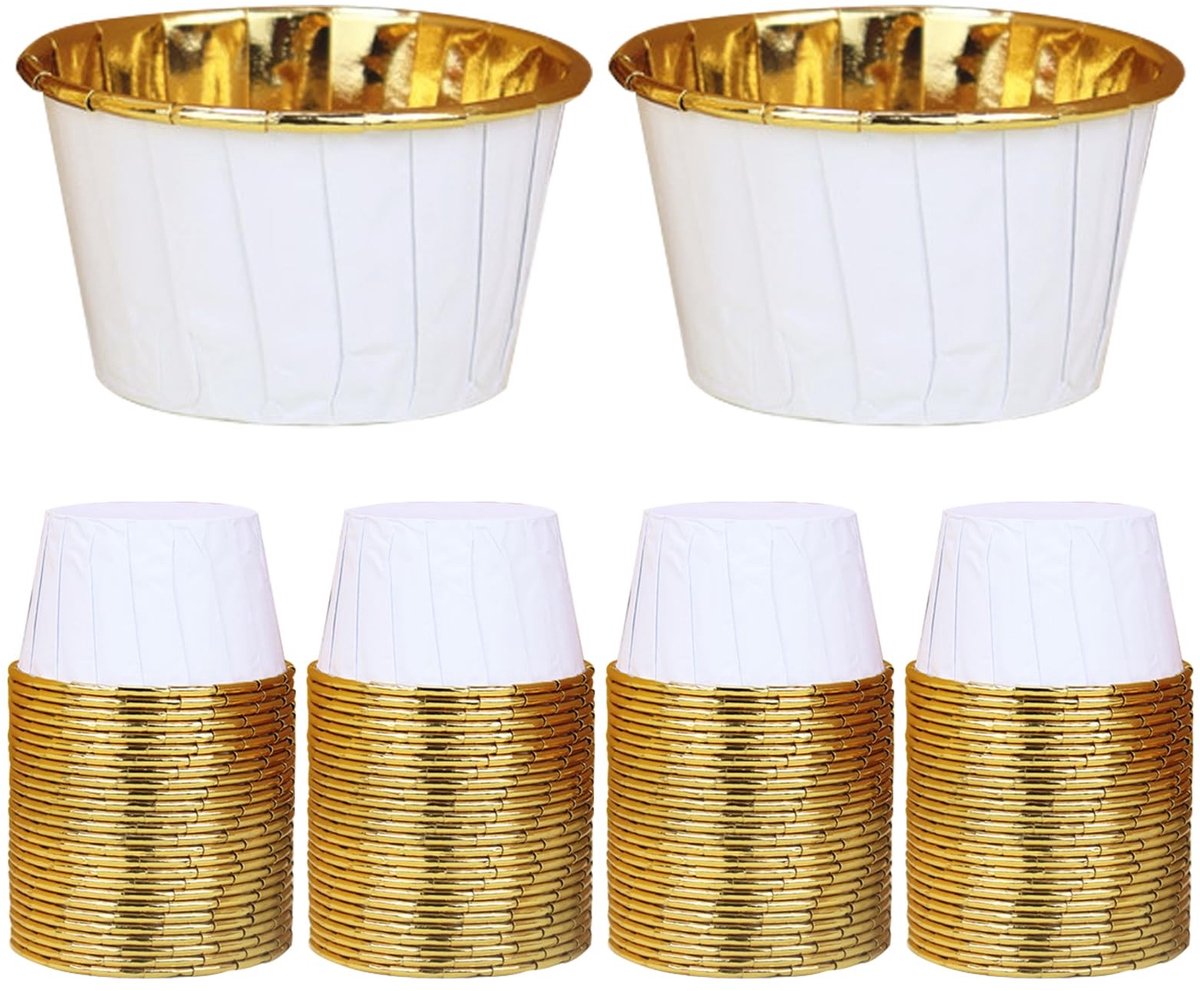 Dailygoods - Dailygoody - Cupcake-vormpjes - Muffinvormpjes - Feestelijke uitstraling - Goud - Mini muffins - Papieren vormpjes - Geschikt voor verjaardag en bruil..