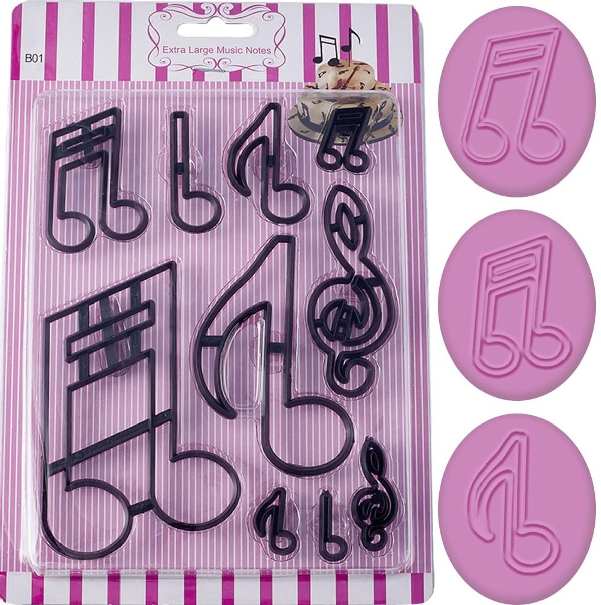 Dailygoods - Dailygoody - Muzikale Noot Cookie Cutters - 10 Stuks - Perfect voor Bakken - Plastic - Fondant Snijders - Creatieve Decoratie - Geschikt voor Verjaa