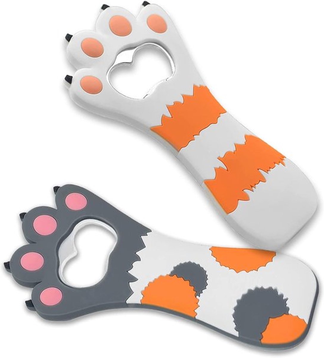 2 Stuks Schattige Koelkastmagneten – Leuke Kattenpoot Bieropener voor Thuis & Bar (Magnetisch)