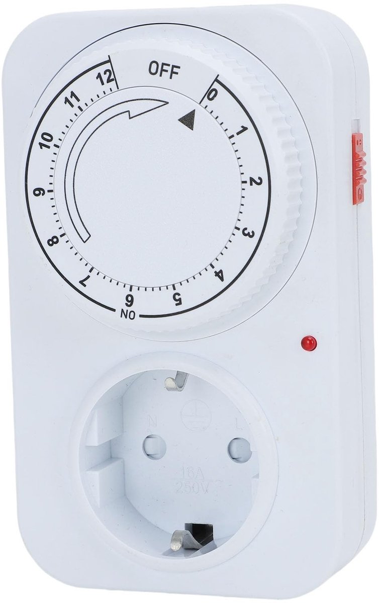 Dailygoods - Mechanische Stopcontact Timer met Countdown Functie 16A