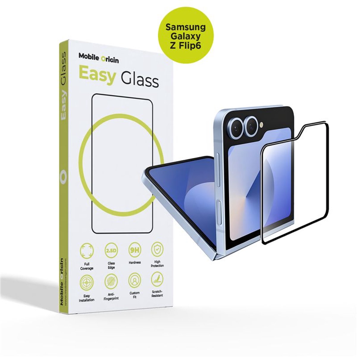 Mobile Origin Easyglass Voor Samsung Galaxy Z Flip6 2 Stuks Schermbescherming