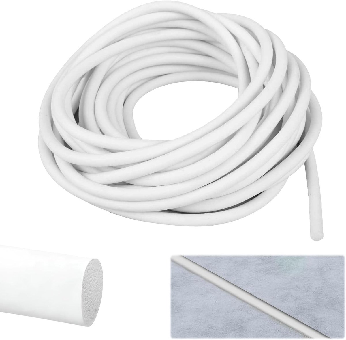 Ronde Siliconen Sealing Strip van 5 m voor het Dichten van Deuren, Ramen en Muren - Geluidsisolatie, Warmtebesparing en Vochtpreventie (4 mm)