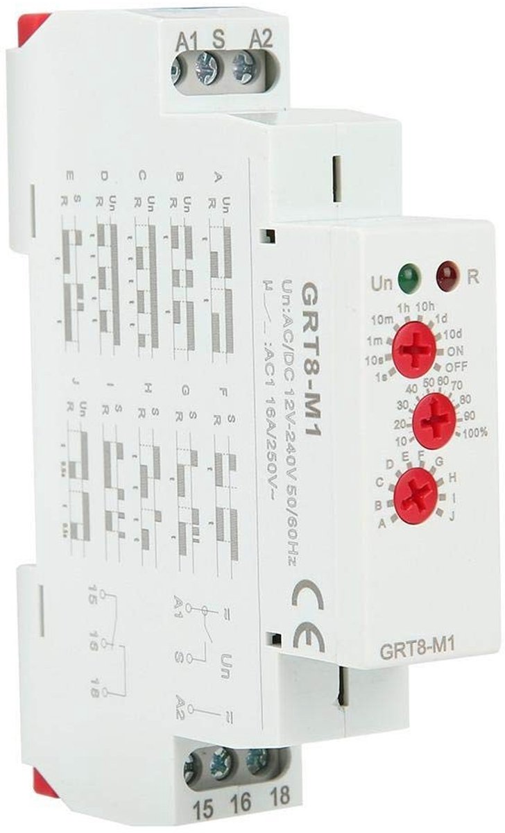 Dailygoody - Multifunctioneel Tijdrelais - 10 Functies - Ultrabreed Instelbaar - DIN-Rail Montage - Handmatig Bedienbaar - Geschikt voor Diverse Toepa