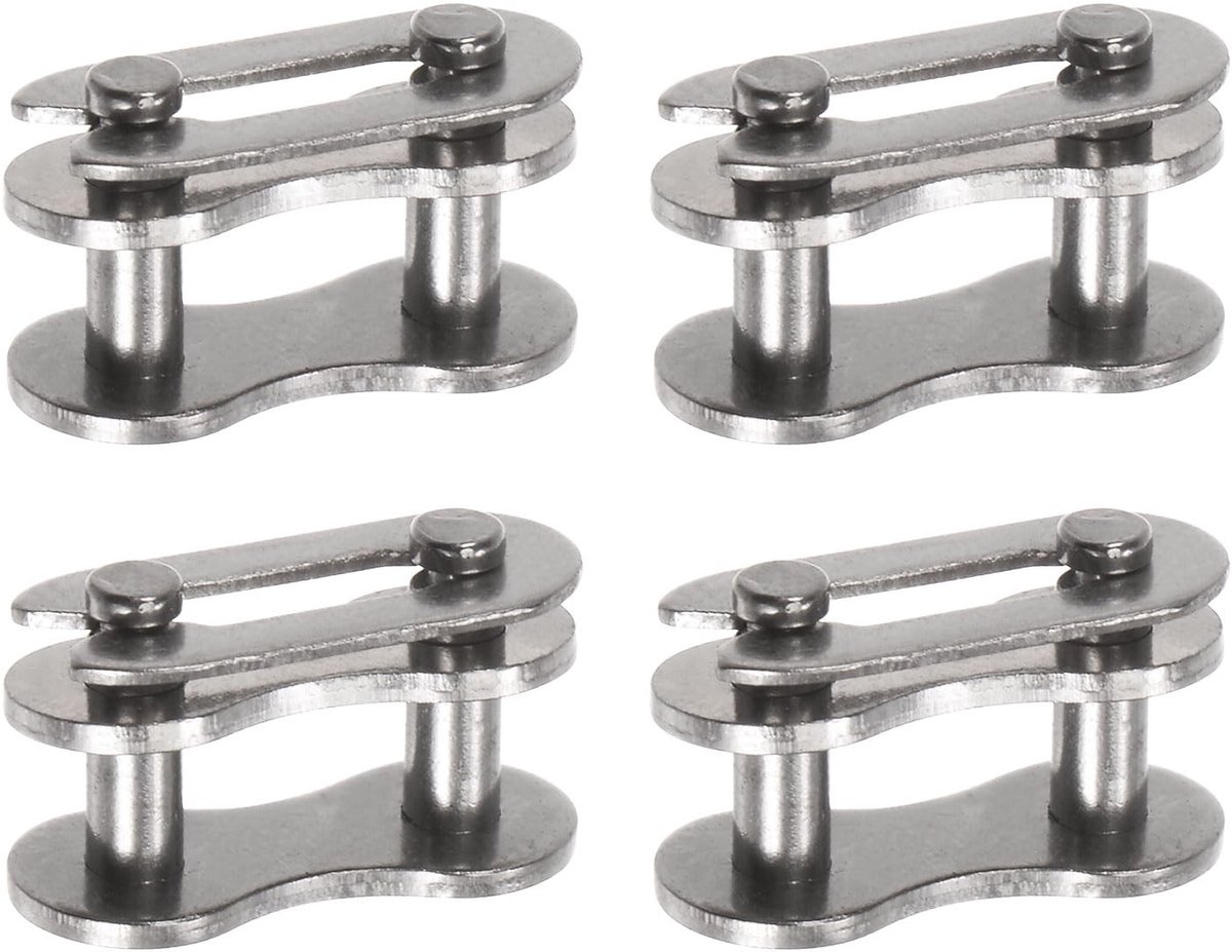 Dailygoody - Ketting Master Stekker Verbindingsrol - Roestvrij Staal - 4 Stuks - 05B Ketting - Duurzaam en Betrouwbaar - Geschikt voor Motorfietsen