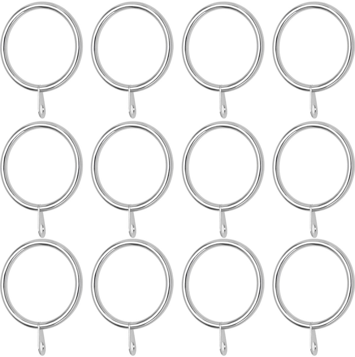 Dailygoods - Dailygoody - Metalen gordijnringen - Gordijnaccessoires - Zilver - Gordijnroede ringen - 50 stuks voor 30-35 mm roedes