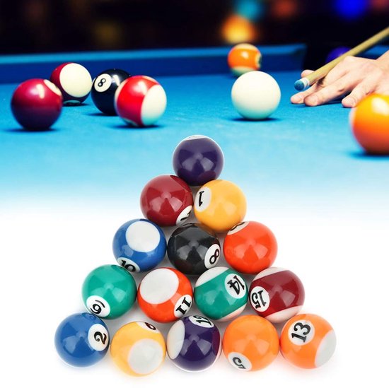 Dailygoods - Dailygoody - Biljartballenset - Mini-hars biljartballen - Compleet met 16 stuks - 32 mm - Biljarttafel accessoires - Geschikt voor snooker en biljart ... — afbeelding 3