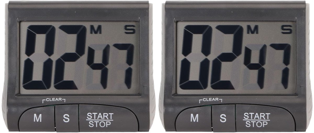 Dailygoods - Dailygoody - Digitale Timer - Keukenklok - Groot Digitaal Display - 2-delige Set - Countdown-timer - Perfect voor Koken en Studeren