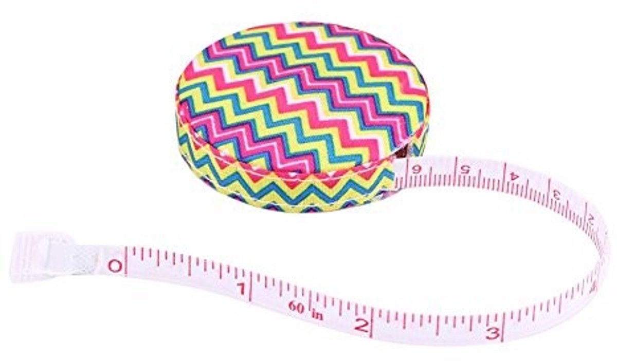 Dailygoods - Dailygoody - Intrekbaar Meetlint - 150 cm - Nauwkeurig en gebruiksvriendelijk - Stof - Meetlint voor naaien en knutselen - Perfect voor lichaamstraini.