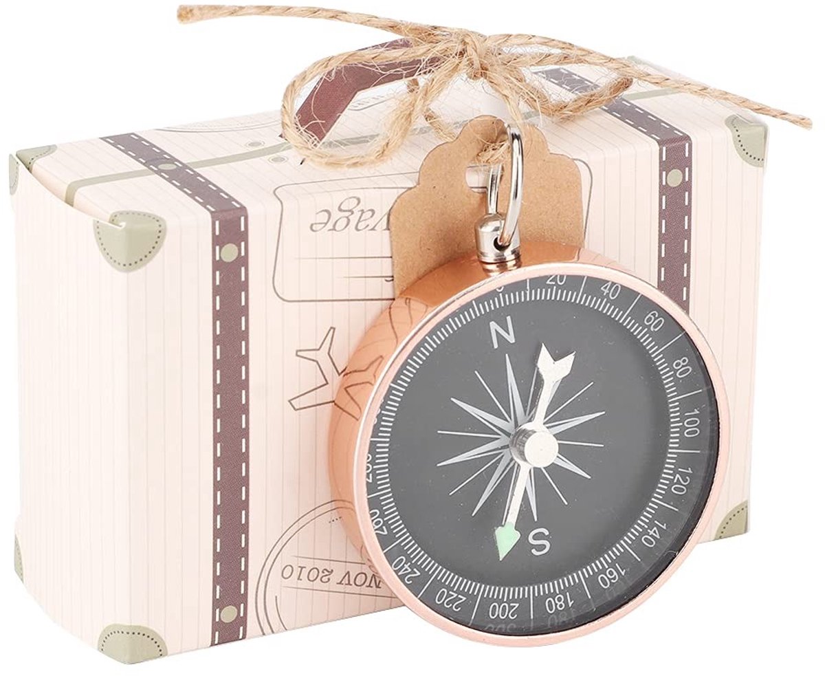 Dailygoody - Bruiloft Geschenkdoos - Snoepdozen - Elegante Stijl - Goud/Roze Goud - Mini Koffer Ontwerp - Reizen - Huwelijksgunsten