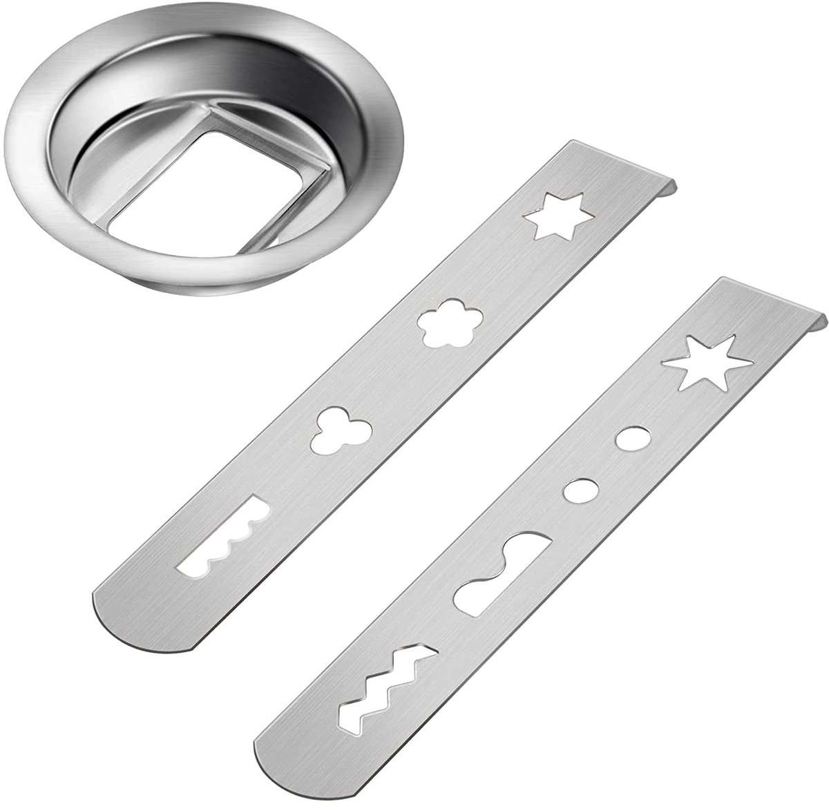 Dailygoods - Dailygoody - Pastry attachment - Vleesmolen accessoires - Duurzaam roestvrij staal - Zilver - Koekjes en worsten maken - Geschikt voor Kitchenaid - MU
