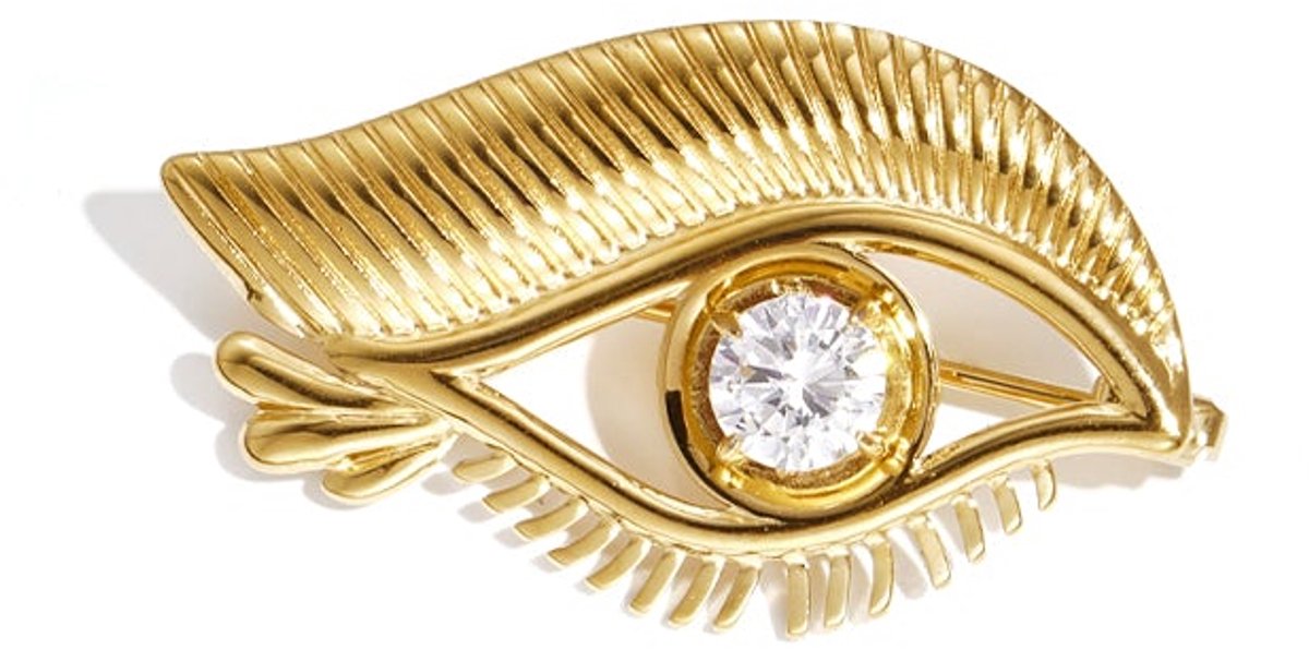Oog broche met steen